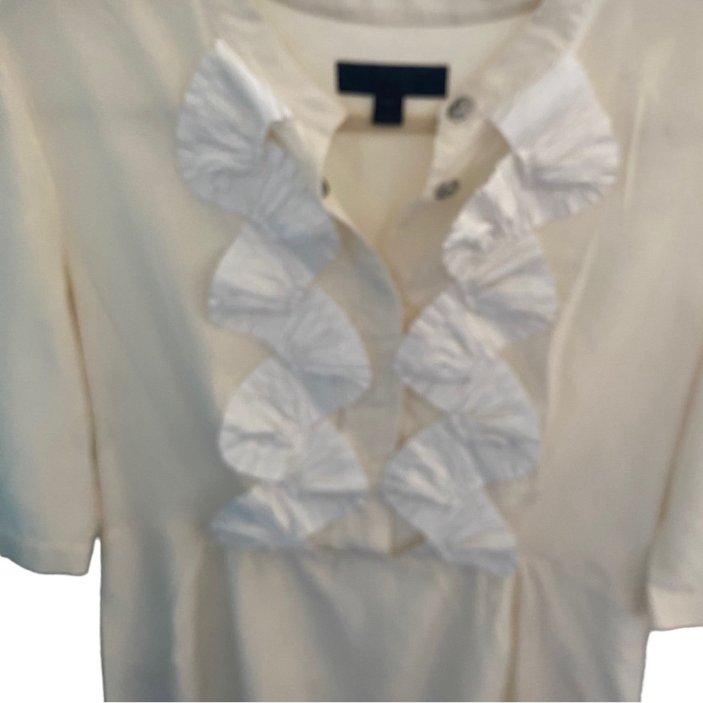 Burberry white ivory silk ruffles dress FLAW 44 large - Picture 4 of 14